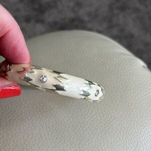 Silver and off white bangle bracelet. Sequin brand!